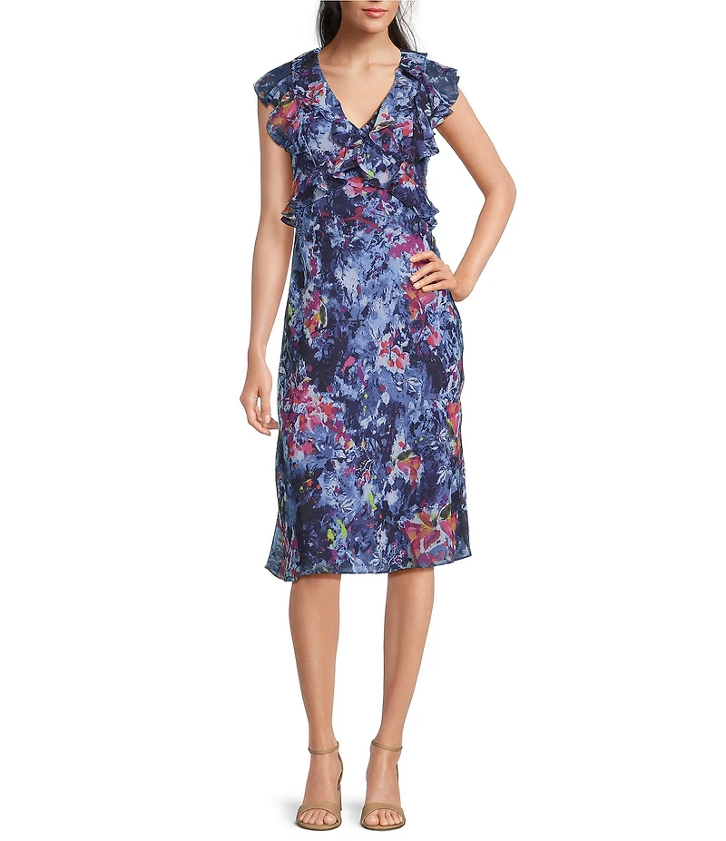 Lauren Ralph Lauren Taralee Floral A-Line Midi Dress