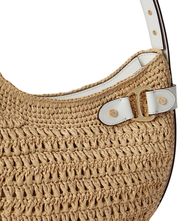 Lauren Ralph Lauren Tasha Crocheted Straw Large Shoulder Bag