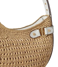 Lauren Ralph Lauren Tasha Crocheted Straw Large Shoulder Bag