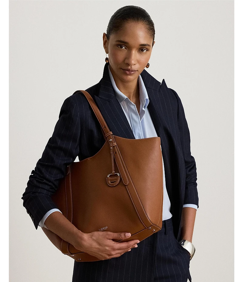 Lauren Ralph Lauren Tasha Nappa Leather Large Tote Bag