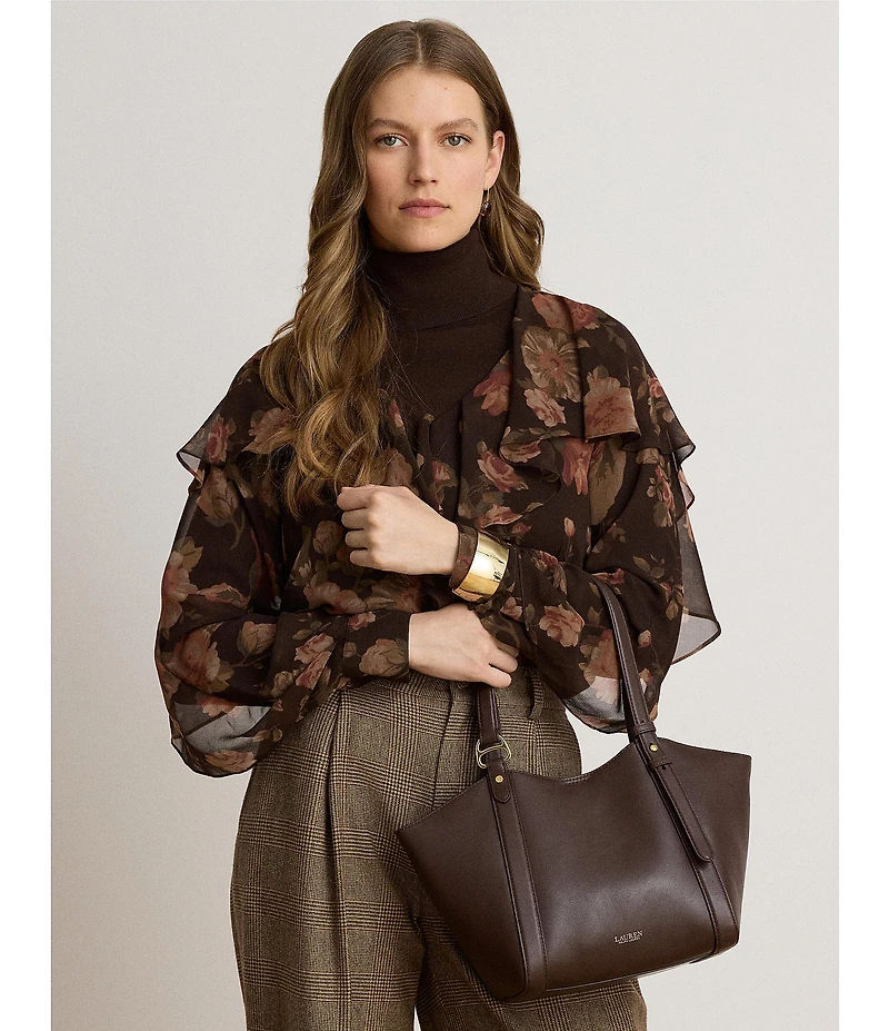 Lauren Ralph Lauren Tasha Nappa Leather Small Tote Bag