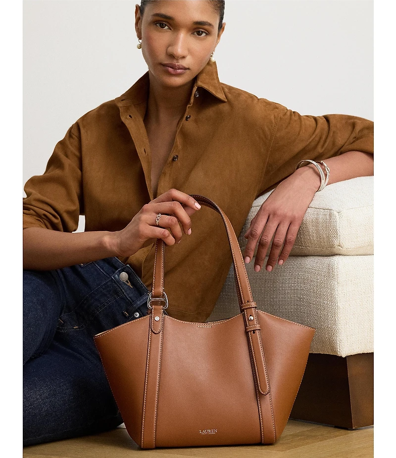 Lauren Ralph Lauren Tasha Nappa Leather Small Tote Bag