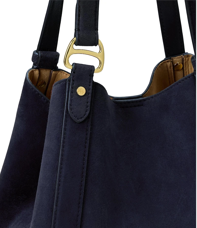 Lauren Ralph Lauren Tasha Small Sheep-Suede Tote Bag