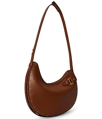 Lauren Ralph Lauren Tasha Studded Asymmetrical Leather Large Shoulder Bag