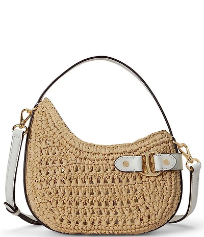 Lauren Ralph Lauren Tasha Woven Straw Small Crossbody Bag
