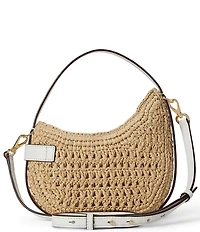 Lauren Ralph Lauren Tasha Woven Straw Small Crossbody Bag