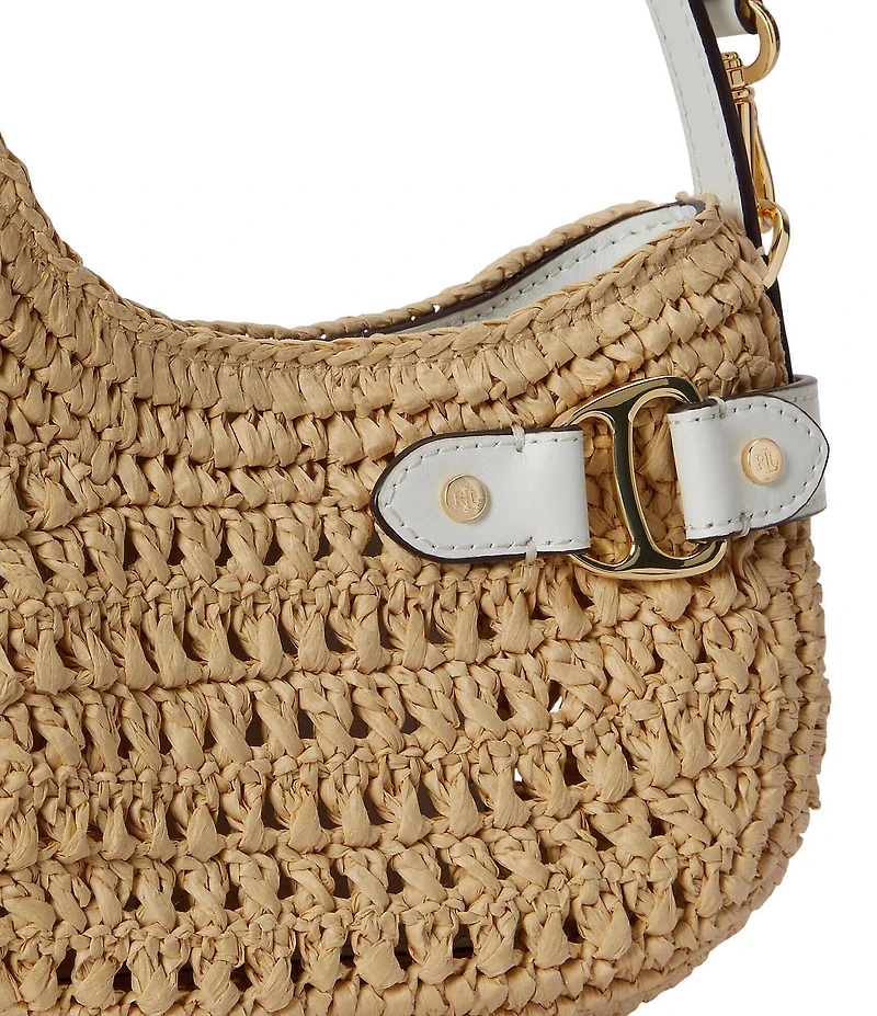 Lauren Ralph Lauren Tasha Woven Straw Small Crossbody Bag