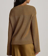 Lauren Ralph Lauren Textured Knit Crew Neck Long Sleeve Sweater Top