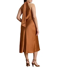Lauren Ralph Lauren Tie Back Charmeuse Halter Neck Dress