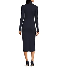 Lauren Ralph Lauren Tie-Front Long Sleeve Turtleneck Dress