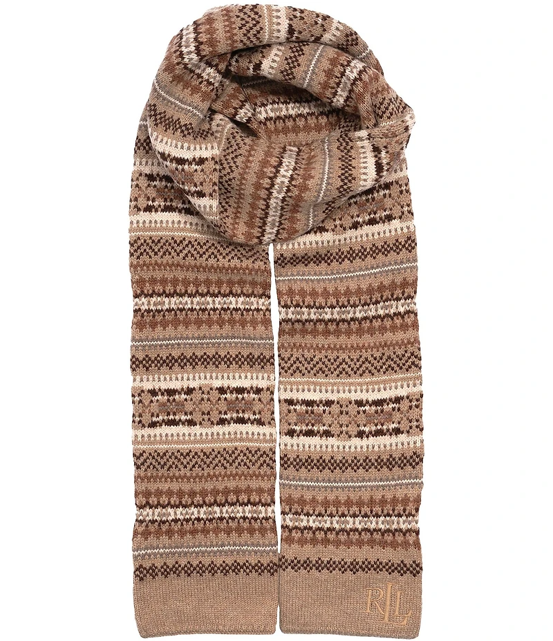 Lauren Ralph Lauren Tonal Fair Isle Pull Through Scarf