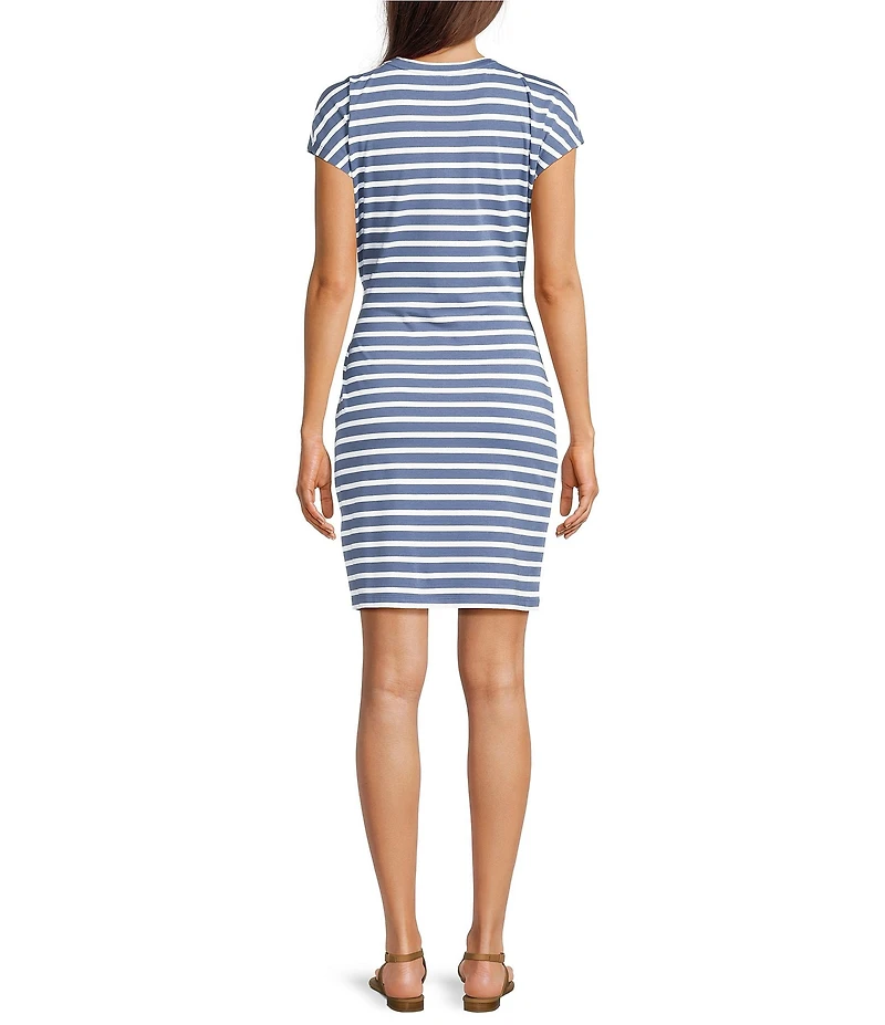 Lauren Ralph Lauren Treanna Striped Tie Front Jersey Dress
