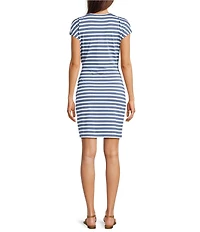 Lauren Ralph Lauren Treanna Striped Tie Front Jersey Dress