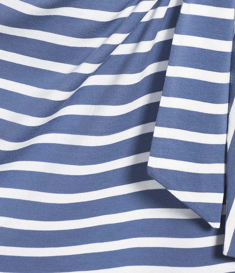 Lauren Ralph Lauren Treanna Striped Tie Front Jersey Dress