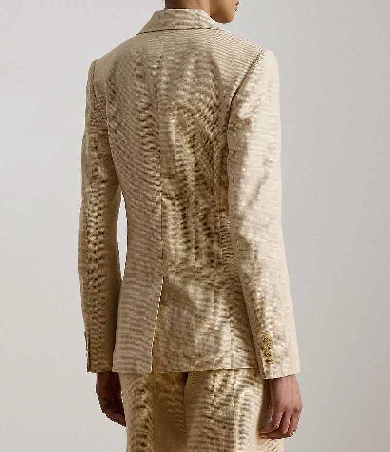 Lauren Ralph Lauren Tweed Notch Collar Long Sleeve Blazer