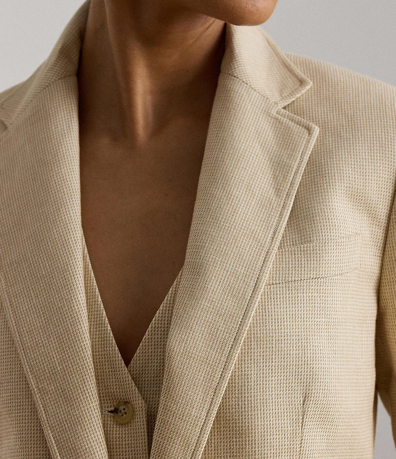 Lauren Ralph Lauren Tweed Notch Collar Long Sleeve Blazer