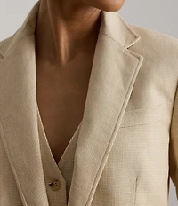 Lauren Ralph Lauren Tweed Notch Collar Long Sleeve Blazer