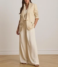 Lauren Ralph Lauren Tweed Notch Collar Long Sleeve Blazer