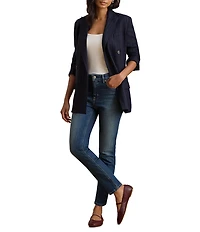 Lauren Ralph Lauren Twill Denim High Rise Straight Ankle Jeans