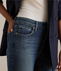 Lauren Ralph Lauren Twill Denim High Rise Straight Ankle Jeans