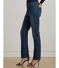 Lauren Ralph Lauren Twill Denim Mid-Rise Straight Ankle Jeans