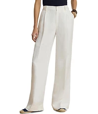 Lauren Ralph Lauren Twill High Rise Wide Leg Full Length Pants