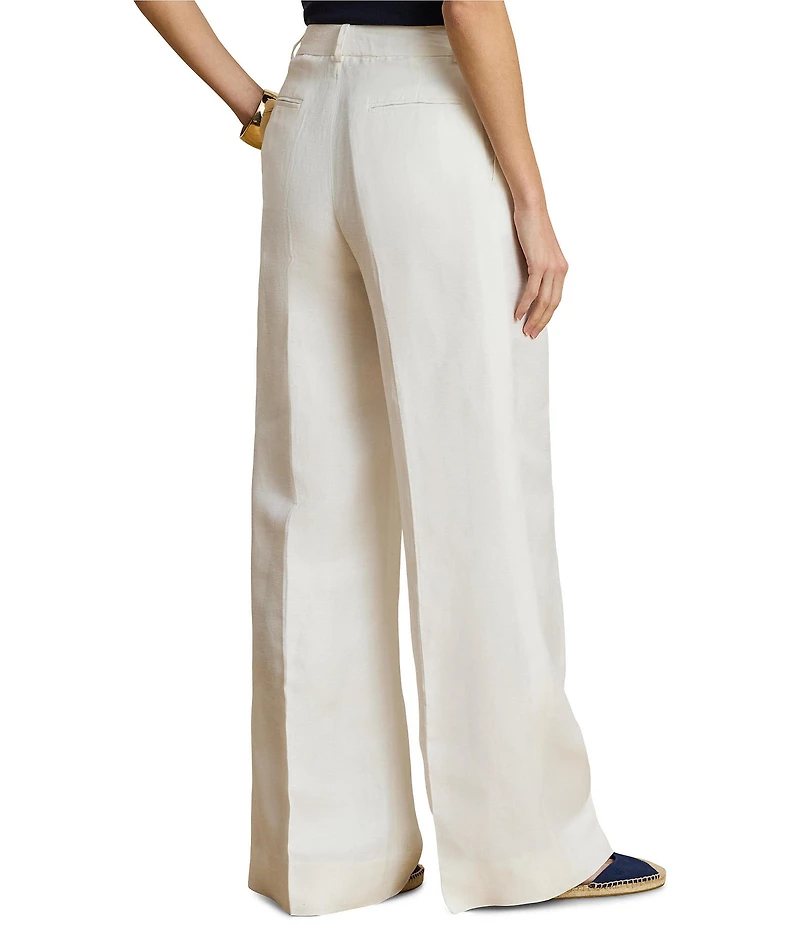 Lauren Ralph Lauren Twill High Rise Wide Leg Full Length Pants