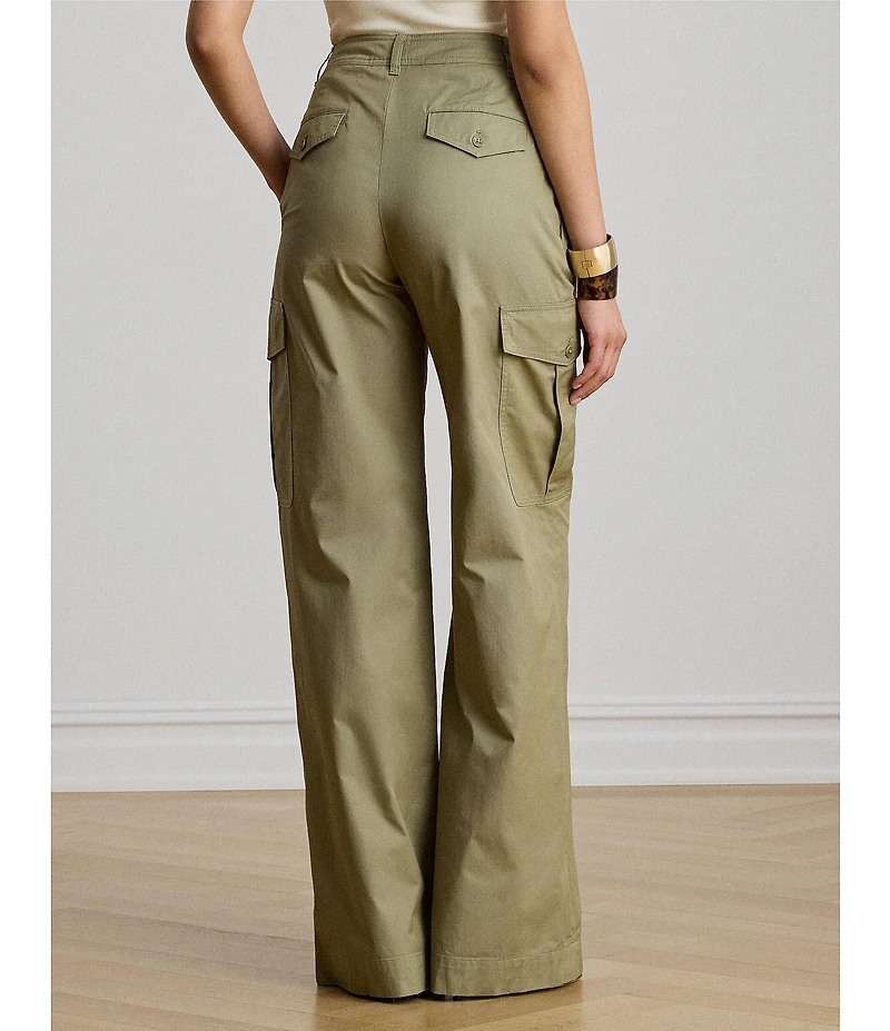 Lauren Ralph Lauren Twill High RiseWide Leg Full Length Cargo Pants