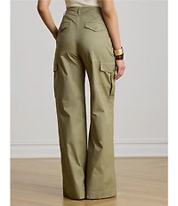 Lauren Ralph Lauren Twill High RiseWide Leg Full Length Cargo Pants