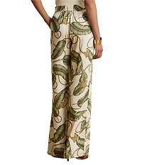 Lauren Ralph Lauren Twill Print Wide Leg Full Length Pants