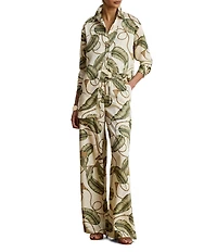 Lauren Ralph Lauren Twill Print Wide Leg Full Length Pants