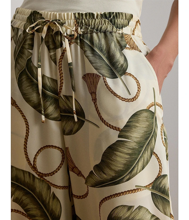 Lauren Ralph Lauren Twill Print Wide Leg Full Length Pants