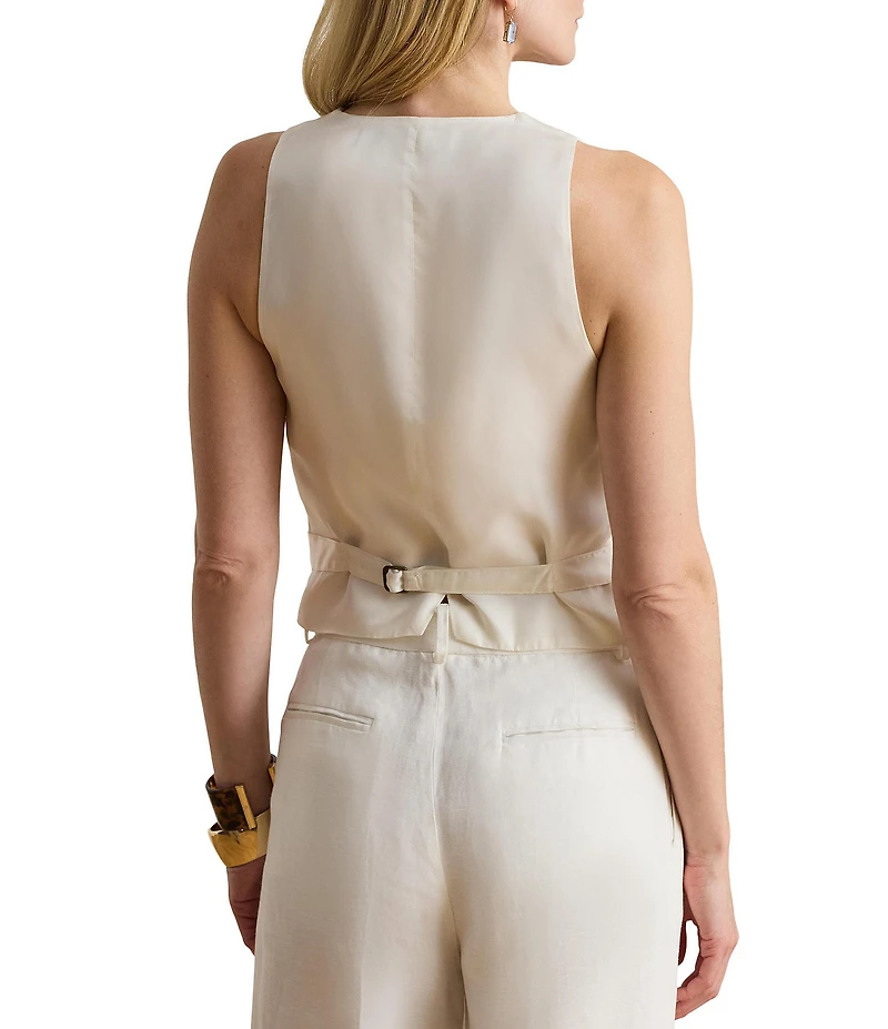 Lauren Ralph Lauren Twill V-Neck Sleeveless Coordinating Vest