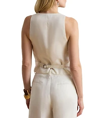 Lauren Ralph Lauren Twill V-Neck Sleeveless Coordinating Vest