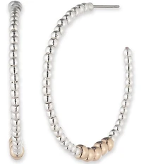 Lauren Ralph Lauren Two Tone Beaded C Hoop Earrings