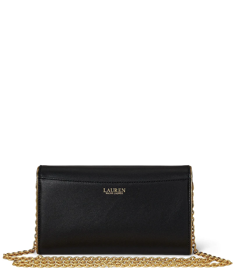 Lauren Ralph Lauren Adair Medium Leather Contrast Piping Crossbody Bag