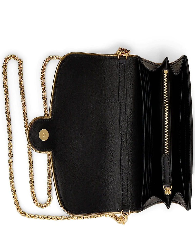 Lauren Ralph Lauren Adair Medium Leather Contrast Piping Crossbody Bag