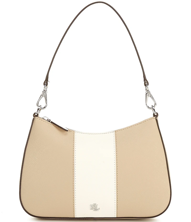 Lauren Ralph Lauren Danni Medium Two-Tone Leather Shoulder Bag