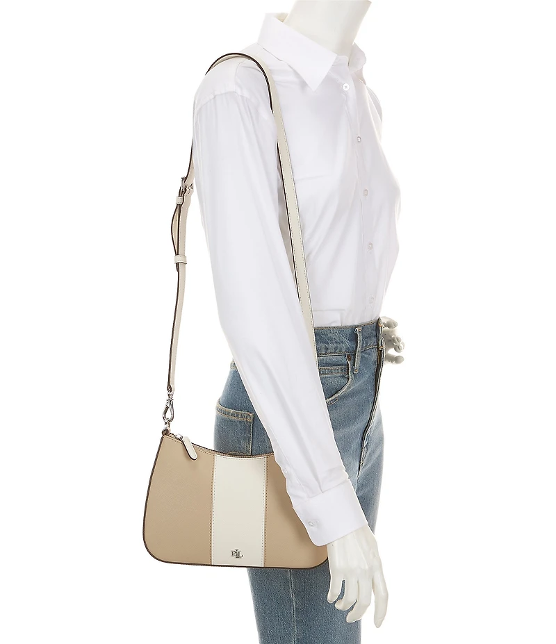 Lauren Ralph Lauren Danni Medium Two-Tone Leather Shoulder Bag