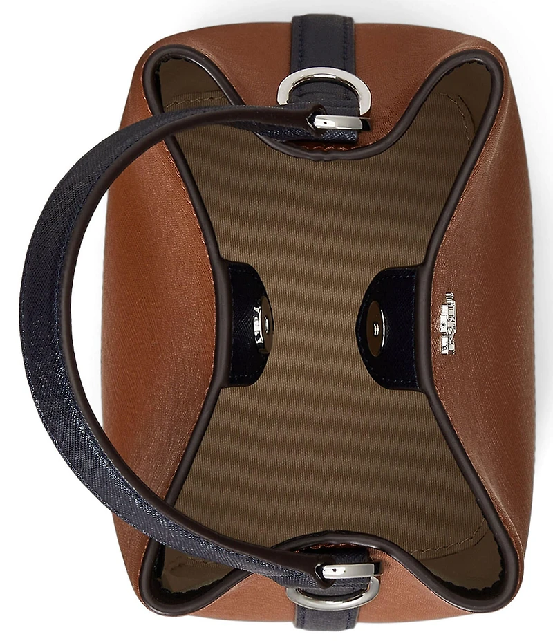 Lauren Ralph Lauren Two-Tone Leather Small Reese Bucket Bag