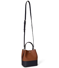 Lauren Ralph Lauren Two-Tone Leather Small Reese Bucket Bag