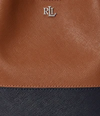 Lauren Ralph Lauren Two-Tone Leather Small Reese Bucket Bag