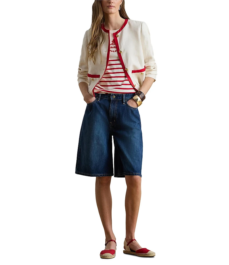 Lauren Ralph Lauren Two-Tone Linen Blend Twill Blazer