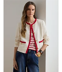 Lauren Ralph Lauren Two-Tone Linen Blend Twill Blazer