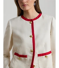 Lauren Ralph Lauren Two-Tone Linen Blend Twill Blazer