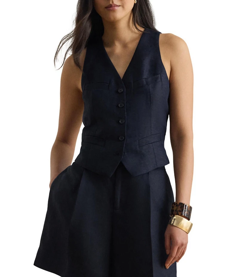 Lauren Ralph Lauren V-Neck Sleeveless Coordinating Vest