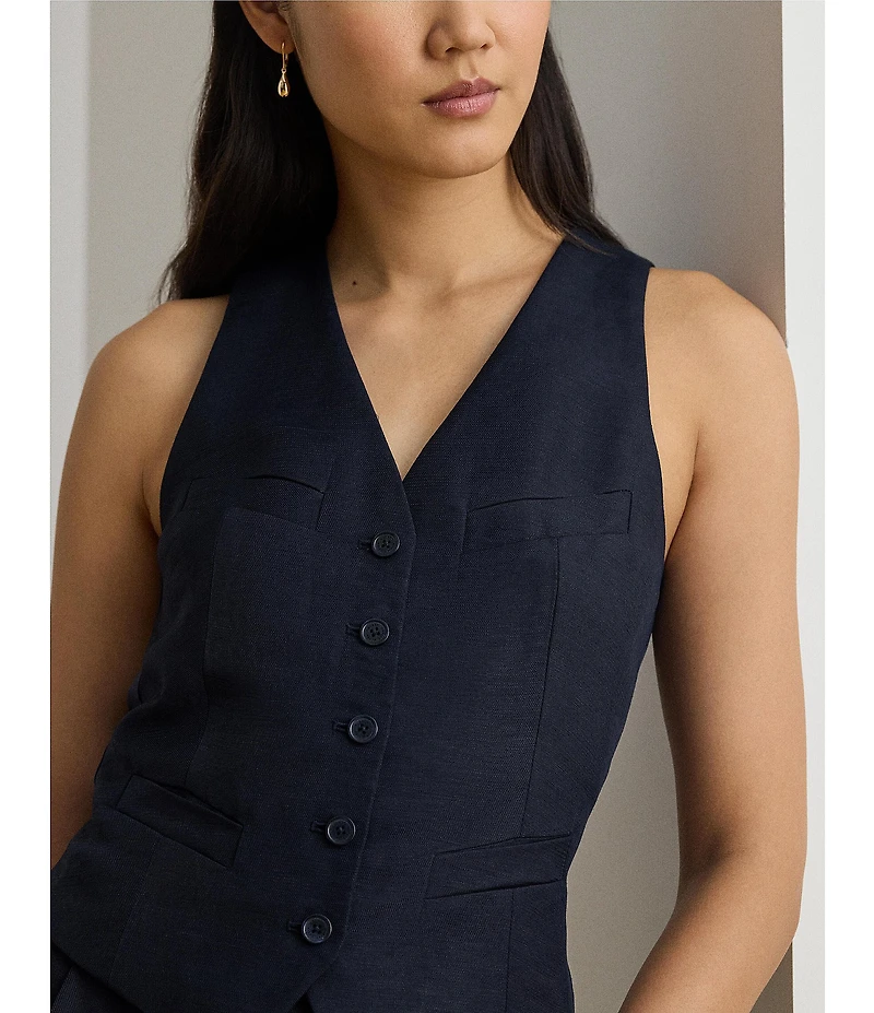 Lauren Ralph Lauren V-Neck Sleeveless Coordinating Vest
