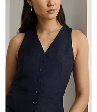 Lauren Ralph Lauren V-Neck Sleeveless Coordinating Vest