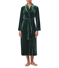 Lauren Ralph Lauren Velvet Long Sleeve Shawl Collar Long Robe