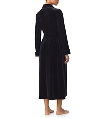 Lauren Ralph Lauren Velvet Long Sleeve Shawl Collar Long Robe